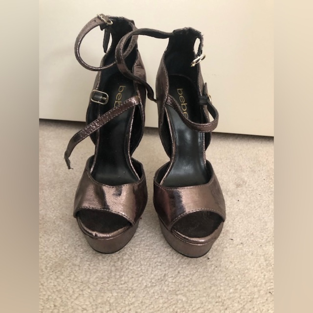 Bebe Bronze Heels